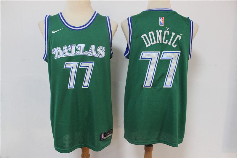 Men Dallas Mavericks #77 Doncic Green Nike Throwback Game NBA Jerseys